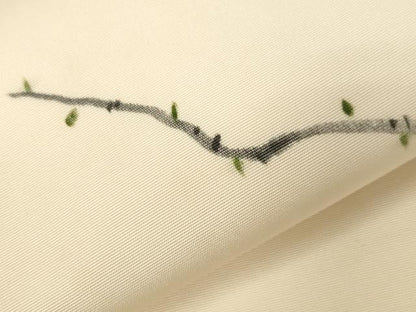 平和屋着物●塩瀬　九寸名古屋帯　作家物　手描き　草花文　正絹　逸品　CABE3669dy