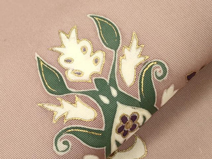 平和屋着物●塩瀬　九寸名古屋帯　花鳥文　金彩　正絹　逸品　CABE3675dy
