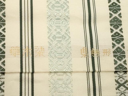 平和屋着物●人間国宝　小川善三郎　本場筑前博多献上織　八寸名古屋帯　草木染　献上　正絹　逸品　CABE3677dy