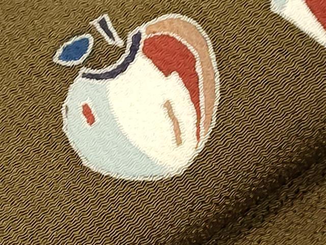 平和屋着物●九寸名古屋帯　型染め　成り物　鬼しぼ縮緬　正絹　逸品　CABE3683dy