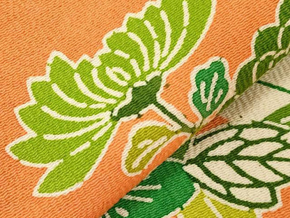 平和屋着物●九寸名古屋帯　型染め　花筏文　鬼しぼ縮緬　逸品　CABE3688dy