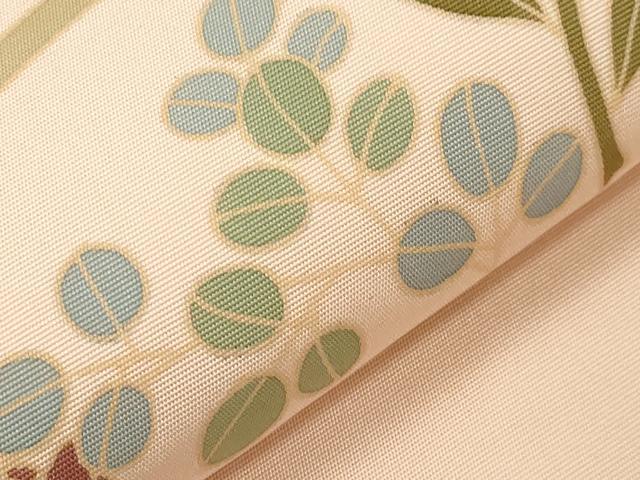 平和屋着物●塩瀬　九寸名古屋帯　草花文　金彩　正絹　逸品　CABE3690dy