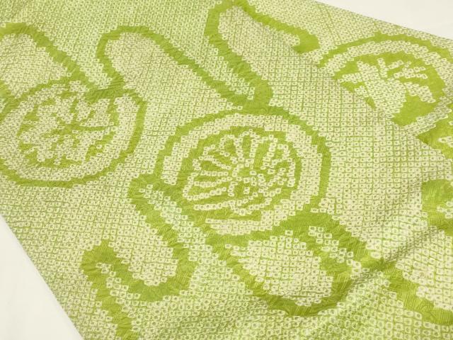平和屋着物●九寸名古屋帯　総絞り　花丸文　正絹　逸品　CABE3697dy