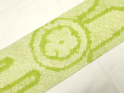 平和屋着物●九寸名古屋帯　総絞り　花丸文　正絹　逸品　CABE3697dy