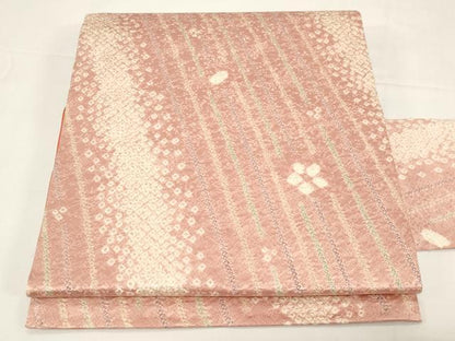 平和屋着物●全通柄九寸名古屋帯　総絞り　舞桜文　正絹　逸品　CABE3700dy