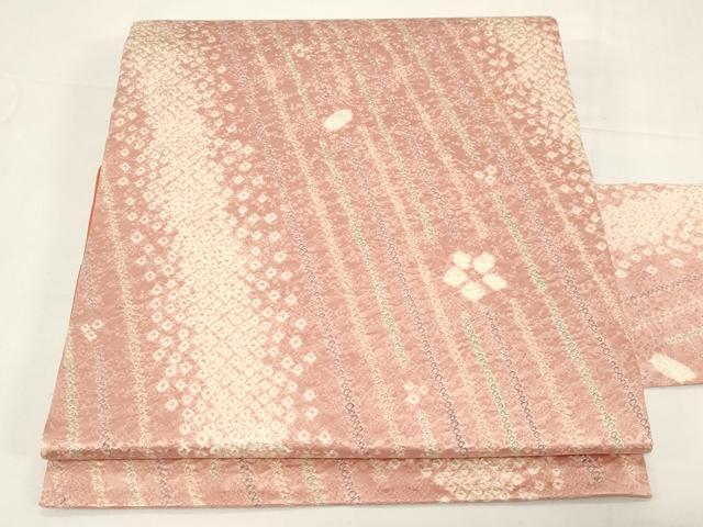 平和屋着物●全通柄九寸名古屋帯　総絞り　舞桜文　正絹　逸品　CABE3700dy
