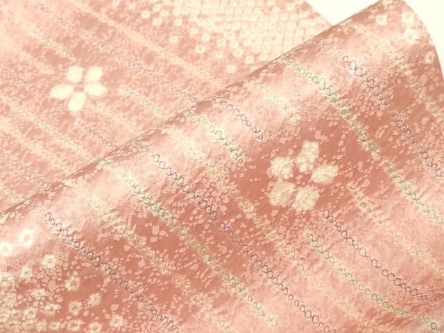 平和屋着物●全通柄九寸名古屋帯　総絞り　舞桜文　正絹　逸品　CABE3700dy