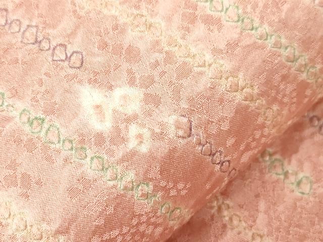 平和屋着物●全通柄九寸名古屋帯　総絞り　舞桜文　正絹　逸品　CABE3700dy