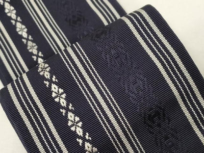 平和屋着物●男性　本場筑前博多織　角帯　献上　証紙付き　正絹　逸品　CABE3727dy
