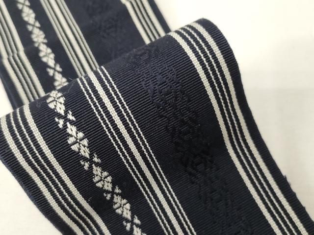 平和屋着物●男性　本場筑前博多織　角帯　献上　井上絹織謹製　証紙付き　正絹　逸品　CABE3729dy