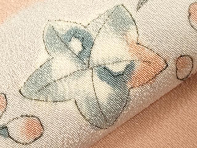 平和屋着物●九寸名古屋帯　辻が花　手描き　絞り　鬼しぼ縮緬　正絹　逸品　CABE3730dy