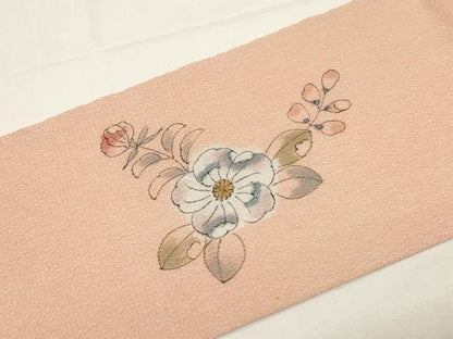 平和屋着物●九寸名古屋帯　辻が花　手描き　絞り　鬼しぼ縮緬　正絹　逸品　CABE3730dy