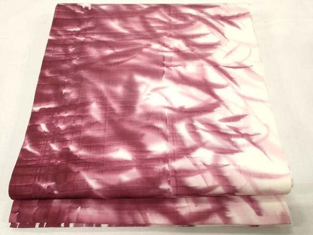 平和屋着物●塩瀬　九寸開き名古屋帯　手描き　草木文　正絹　逸品　CABE3744dy