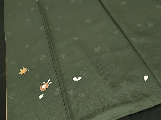 平和屋着物■訪問着 駒刺繍 地紙吹寄せ花蝶文 金彩 正絹 逸品 CABE3751dy
