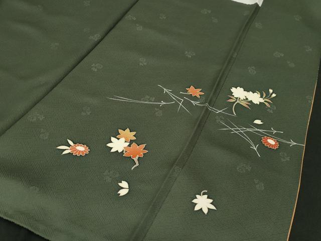 平和屋着物■訪問着 駒刺繍 地紙吹寄せ花蝶文 金彩 正絹 逸品 CABE3751dy