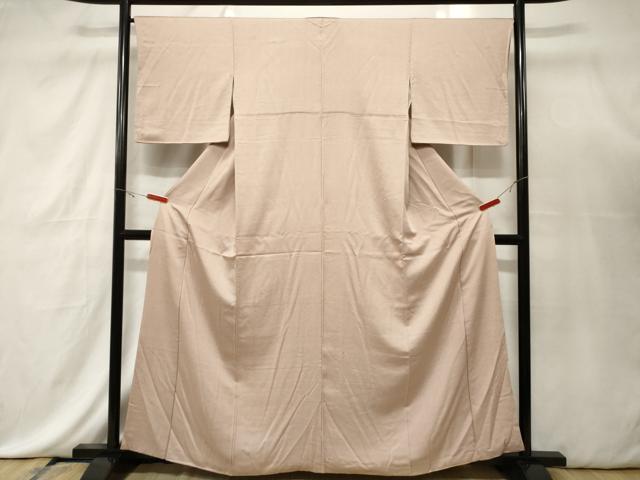 平和屋着物■上質な色無地 紗綾形地紋 水柿色 正絹 逸品 CABE3758dy