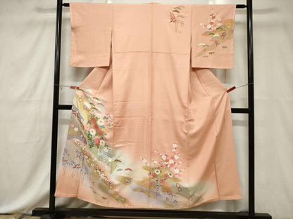 平和屋着物■訪問着 作家物 花鳥文 暈し染め 金彩 正絹 逸品 CABE3766dy