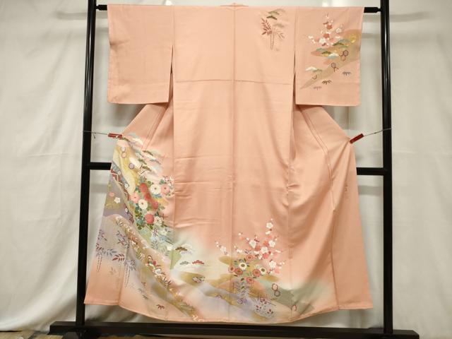 平和屋着物■訪問着 作家物 花鳥文 暈し染め 金彩 正絹 逸品 CABE3766dy