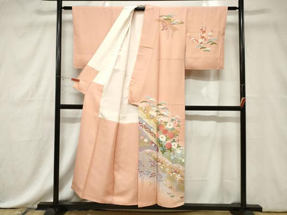 平和屋着物■訪問着 作家物 花鳥文 暈し染め 金彩 正絹 逸品 CABE3766dy