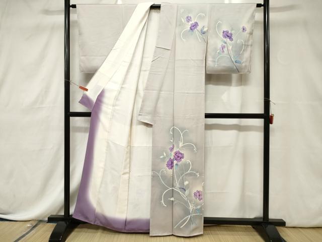 平和屋着物■訪問着 草花文 暈し染め 正絹 逸品 CABE3780dy