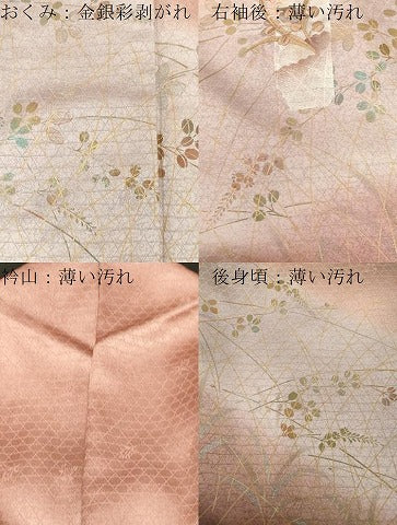 平和屋着物■訪問着 刺繍 短冊花文 暈し染め 金銀彩 正絹 逸品 CABE3790dy