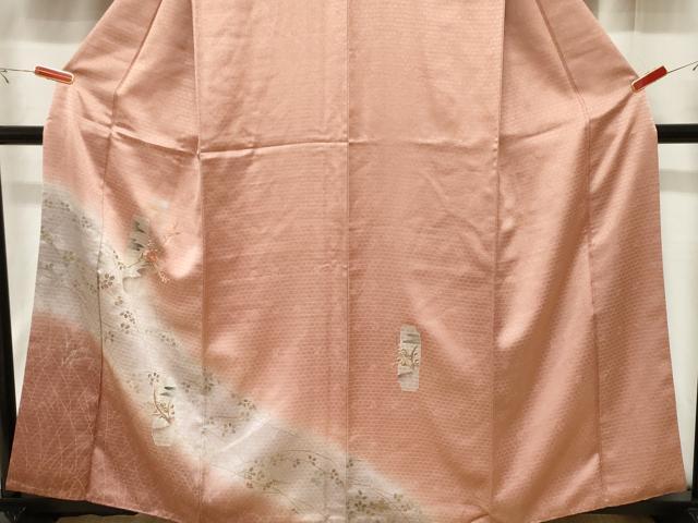 平和屋着物■訪問着 刺繍 短冊花文 暈し染め 金銀彩 正絹 逸品 CABE3790dy