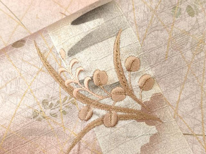 平和屋着物■訪問着 刺繍 短冊花文 暈し染め 金銀彩 正絹 逸品 CABE3790dy