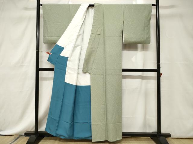 平和屋着物■上質な小紋 斜線文 正絹 逸品 CABE3803dy