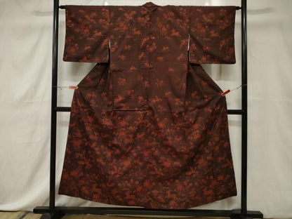 平和屋着物■訪問着 紬地 動物花文 正絹 逸品 CABE3806dy