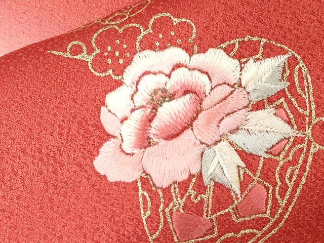 平和屋着物■訪問着 駒刺繍 絞り 御所車花文 暈し染め 金彩 やまと誂製 正絹 逸品 CABE3830dy
