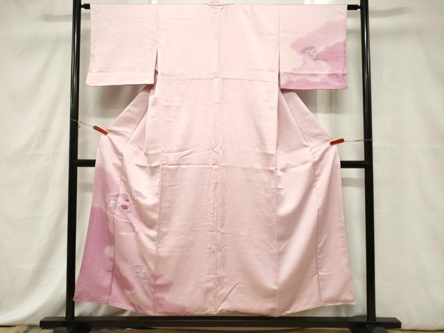 平和屋着物■中国三大刺繍 スワトウ刺繍 訪問着 扇面花文 暈し染め 銀糸 正絹 逸品 CABE3834dy