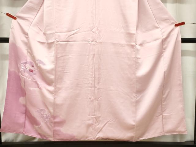 平和屋着物■中国三大刺繍 スワトウ刺繍 訪問着 扇面花文 暈し染め 銀糸 正絹 逸品 CABE3834dy