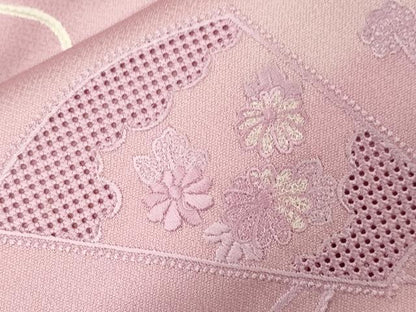 平和屋着物■中国三大刺繍 スワトウ刺繍 訪問着 扇面花文 暈し染め 銀糸 正絹 逸品 CABE3834dy