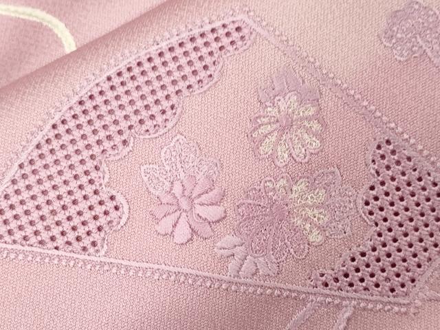 平和屋着物■中国三大刺繍 スワトウ刺繍 訪問着 扇面花文 暈し染め 銀糸 正絹 逸品 CABE3834dy