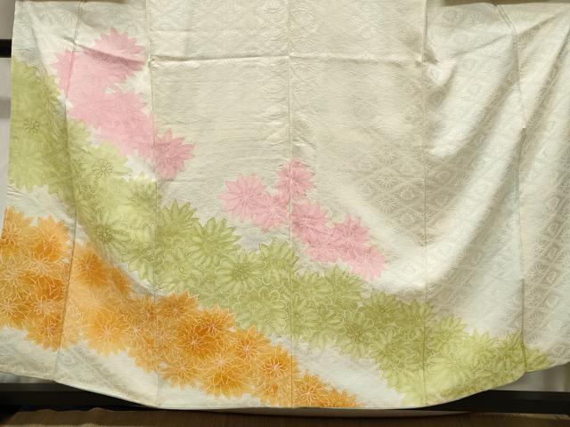 平和屋着物■小振袖　二尺袖　手描き　花尽くし文　正絹　逸品　CABE3836dy