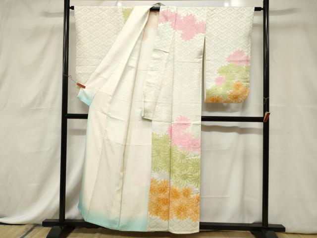 平和屋着物■小振袖　二尺袖　手描き　花尽くし文　正絹　逸品　CABE3836dy