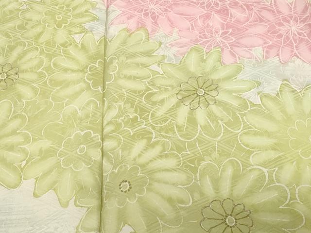 平和屋着物■小振袖　二尺袖　手描き　花尽くし文　正絹　逸品　CABE3836dy