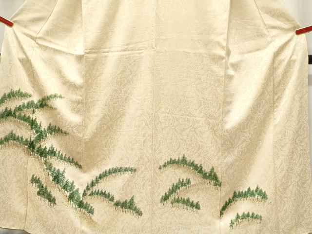 平和屋着物■訪問着 手描き 樹林文 暈し染め 正絹 逸品 CABE3837dy