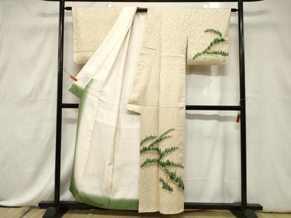 平和屋着物■訪問着 手描き 樹林文 暈し染め 正絹 逸品 CABE3837dy