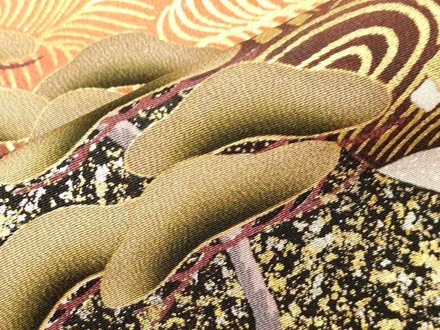 平和屋着物■豪華黒留袖　駒刺繍　流水飛鶴枝松文　暈し染め　金銀彩　正絹　逸品　CABE3851dy