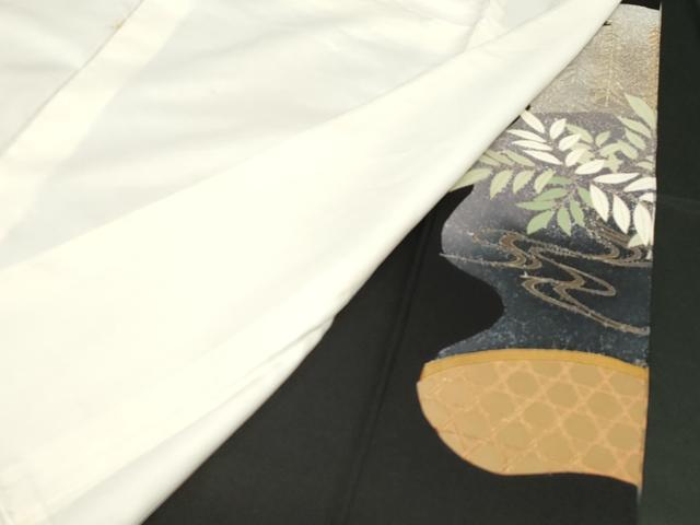 平和屋着物■豪華黒留袖　駒刺繍　萬寿染　流水飛鶴花文　暈し染め　金彩　正絹　逸品　CABE3852dy