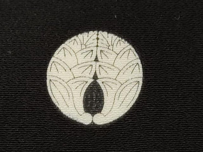 平和屋着物■豪華黒留袖　手描き　駒刺繍　絵巻尾長鳥花文　金彩　正絹　逸品　CABE3853dy