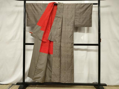 平和屋着物■本場大島紬　アンティーク大島　割込み絣　菱繋文　正絹　逸品　CABE3856dy