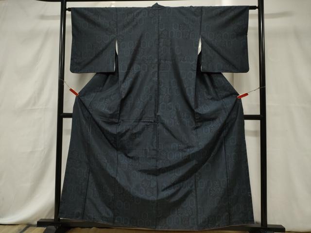 平和屋着物■本場大島紬　亀甲草花文　正絹　逸品　CABE3862dy