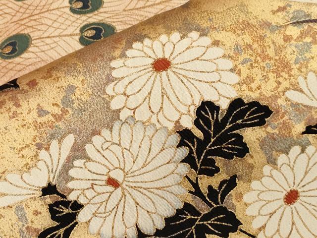 平和屋着物■豪華黒留袖　駒刺繍　孔雀花文　金彩　正絹　逸品　CABE3865dy
