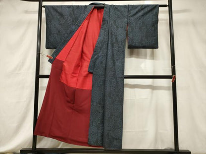 平和屋着物■本場大島紬　割込み絣　幾何学花文　正絹　逸品　CABE3870dy