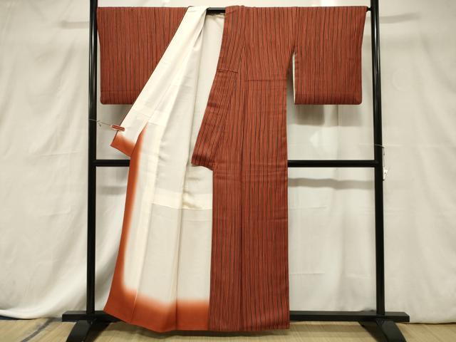 平和屋着物■上質な小紋 間道 正絹 逸品 CABE3877dy