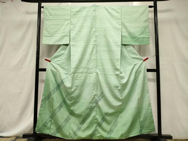 平和屋着物■訪問着　紬地　竹　暈し染め　正絹　逸品　CABE3884dy