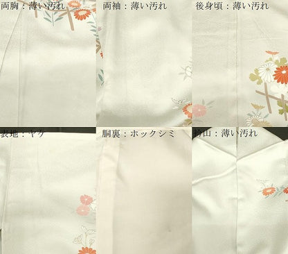 平和屋着物■訪問着　草花文　金彩　正絹　逸品　CABE3886dy