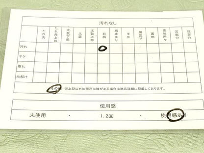 平和屋着物◎全通柄袋帯 更紗文 若葉色 正絹 逸品 CABE3916dy